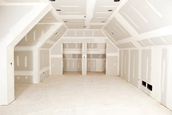 Attic drywall installation