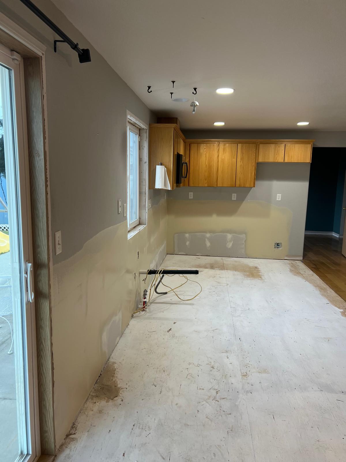 Kitchen drywall installation